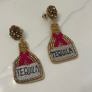 Beaded Tequila bottle earrings